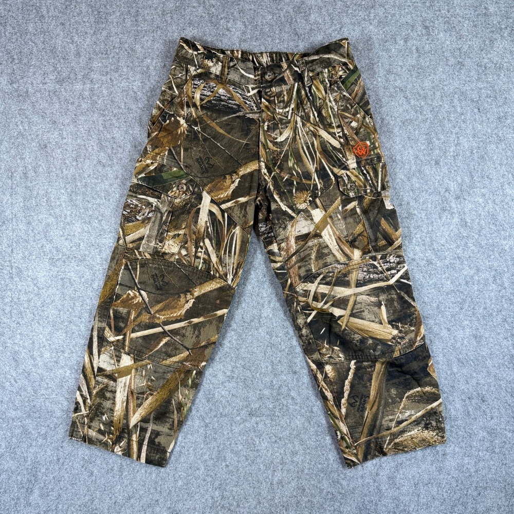 Game Winner Youth Cargo Hunting Pants Size 6 RealTree Max-5 Camouflage Cotton